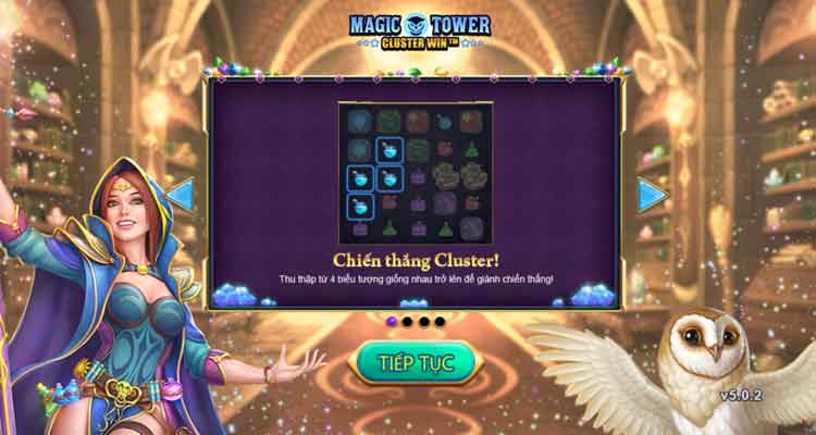 Hướng dẫn chơi slot game Magic Tower: Cluster Win tại W88 